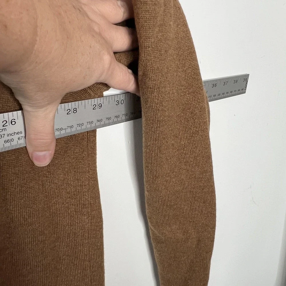 J.Crew Sweater Womens 2X Brown Open Front Cardigan Shawl Collar Pockets Cotton - Picture 9 of 9